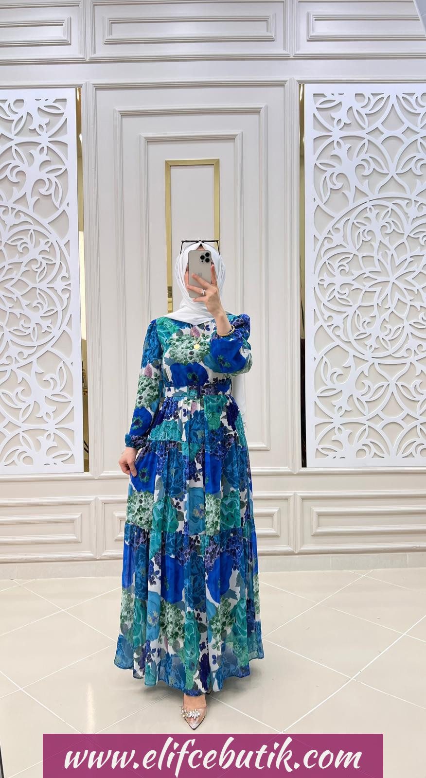 Şifon kumaş Gülnaz elbise - Görsel 3