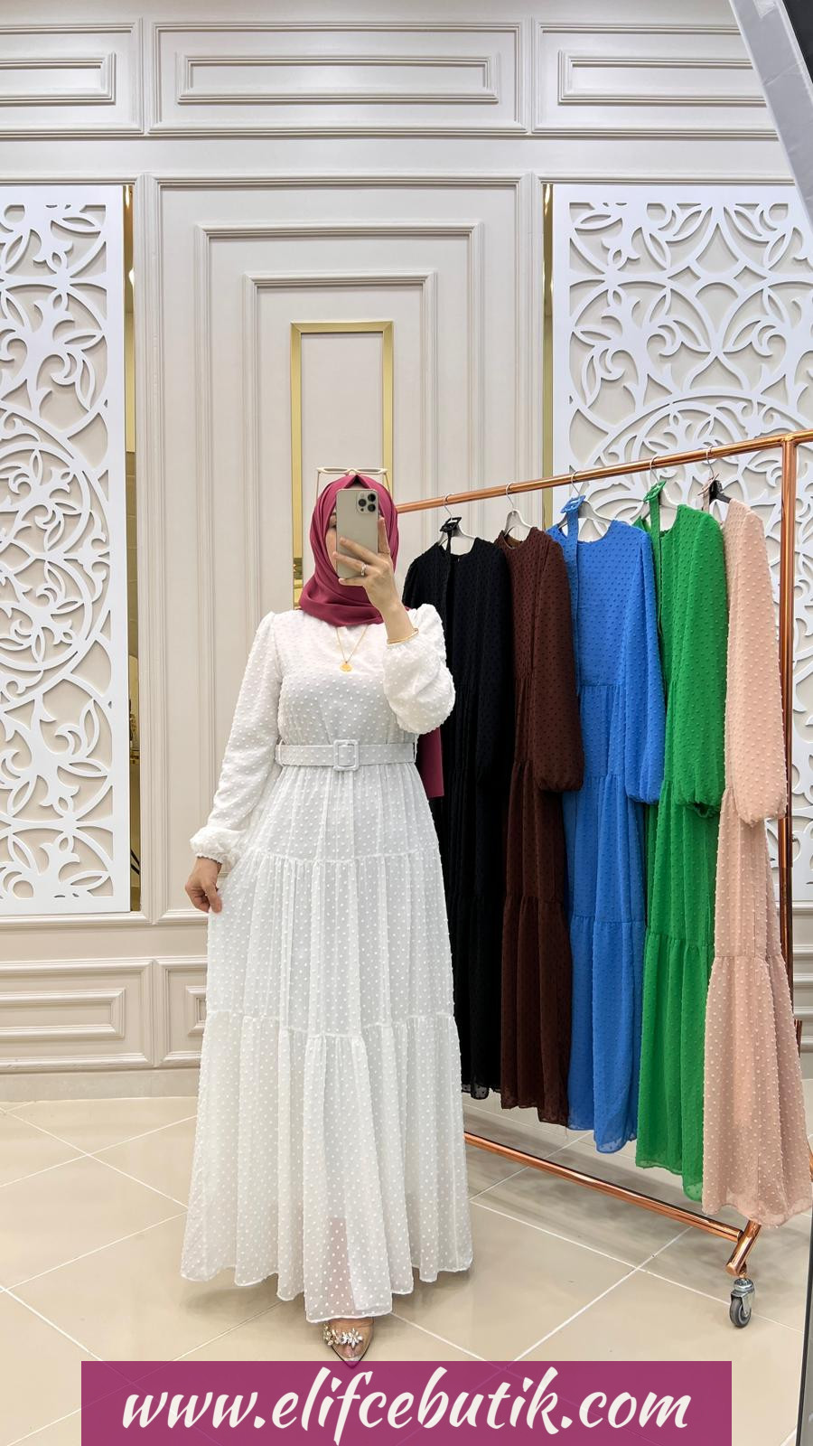 Şifon kumaş Pıtır elbise - Görsel 5