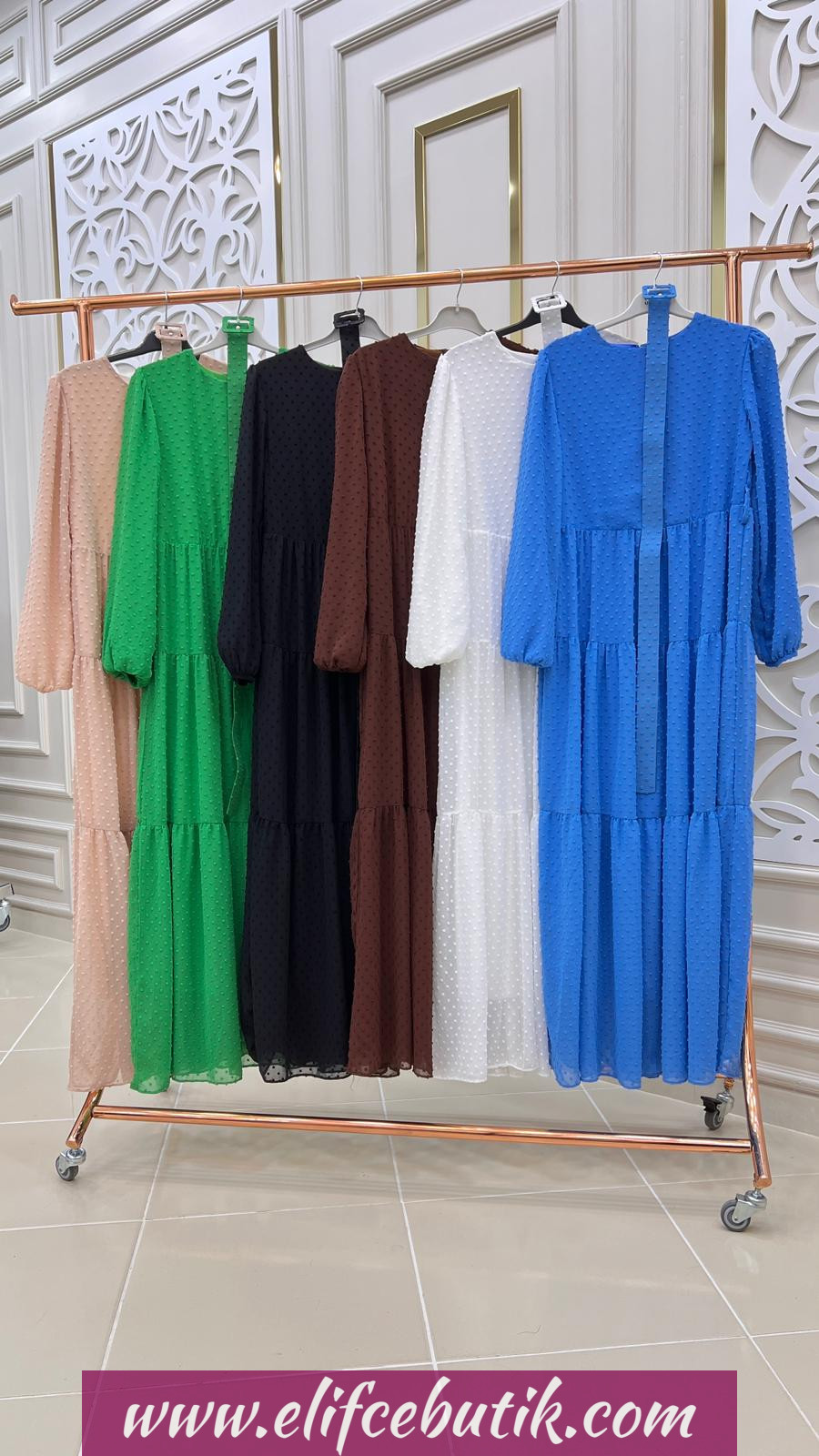 Şifon kumaş Pıtır elbise - Görsel 6