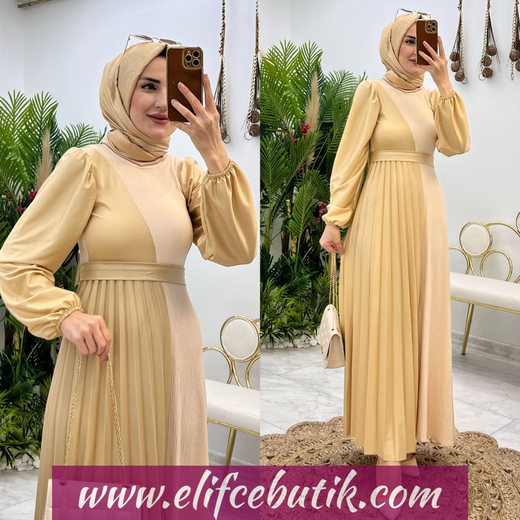Bürümcük kumaş roa elbise - Görsel 2