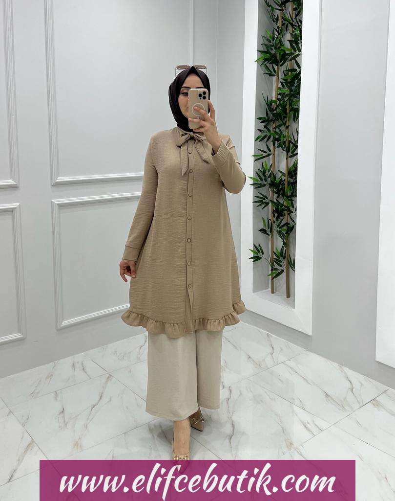 Keten ayrobin kumaş şirin tunik - Görsel 2