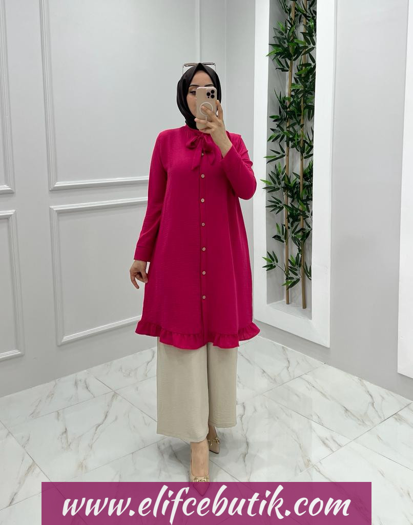 Keten ayrobin kumaş şirin tunik - Görsel 3