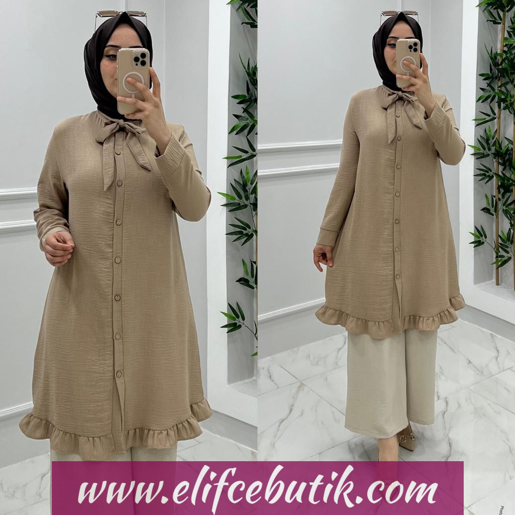 Keten ayrobin kumaş şirin tunik - Görsel 6