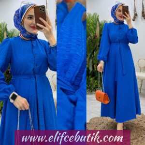 Gofre kumaş stil elbise
