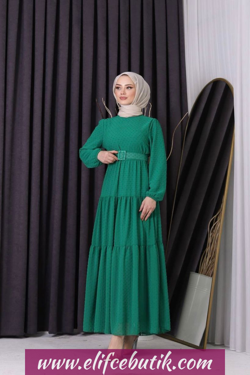 Şifon kumaş poni elbise - Görsel 3