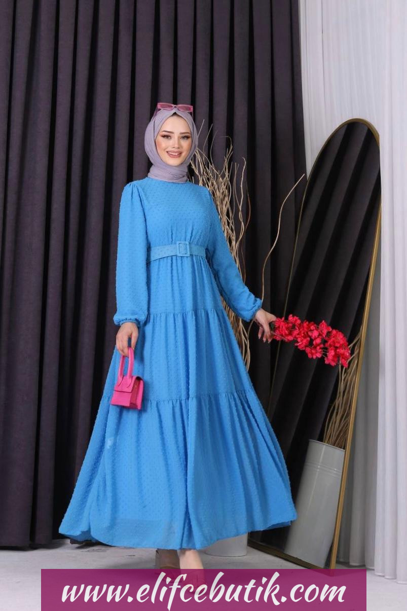 Şifon kumaş poni elbise - Görsel 4
