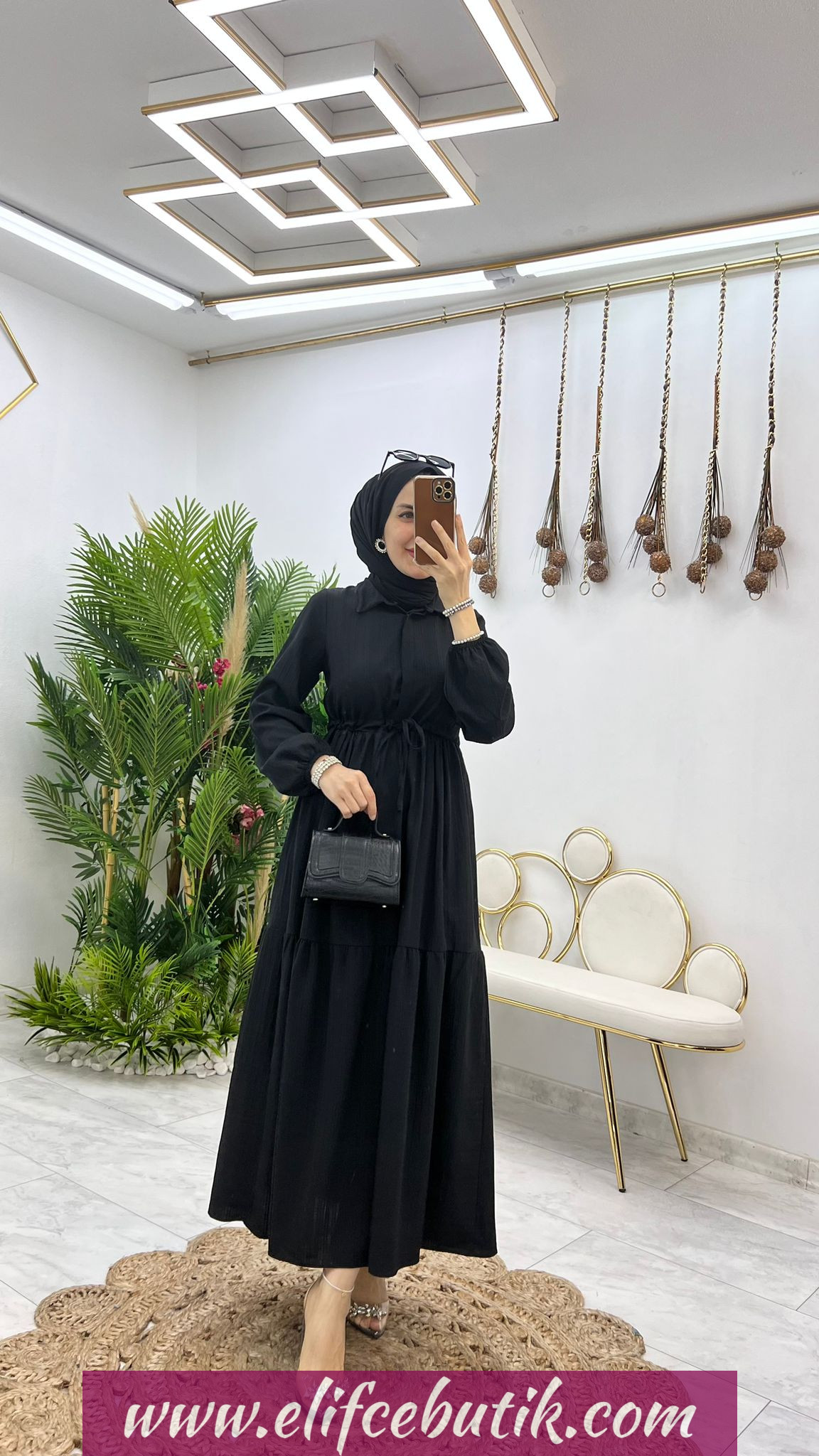 Gofre kumaş Meral elbise - Görsel 6