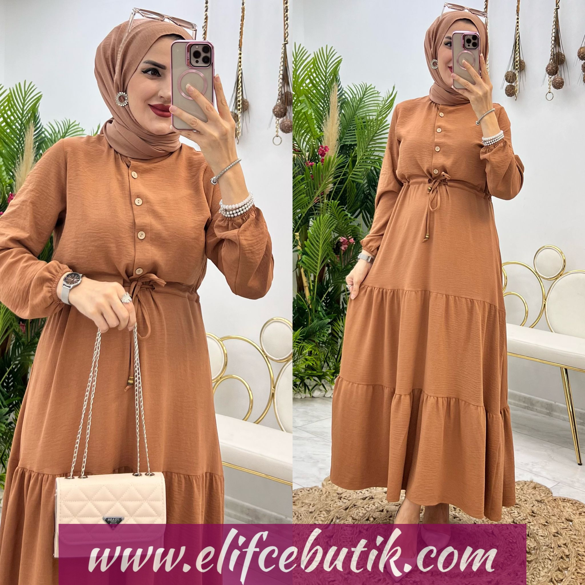 Ayrobin krep Ayşe elbise - Görsel 5