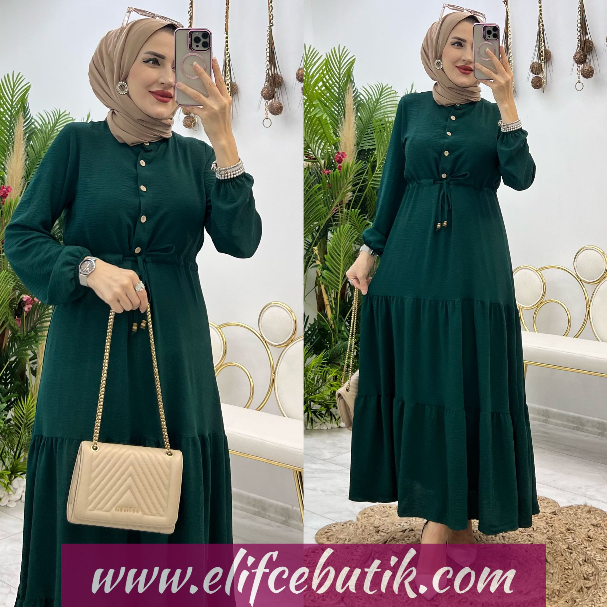 Ayrobin krep Ayşe elbise - Görsel 3