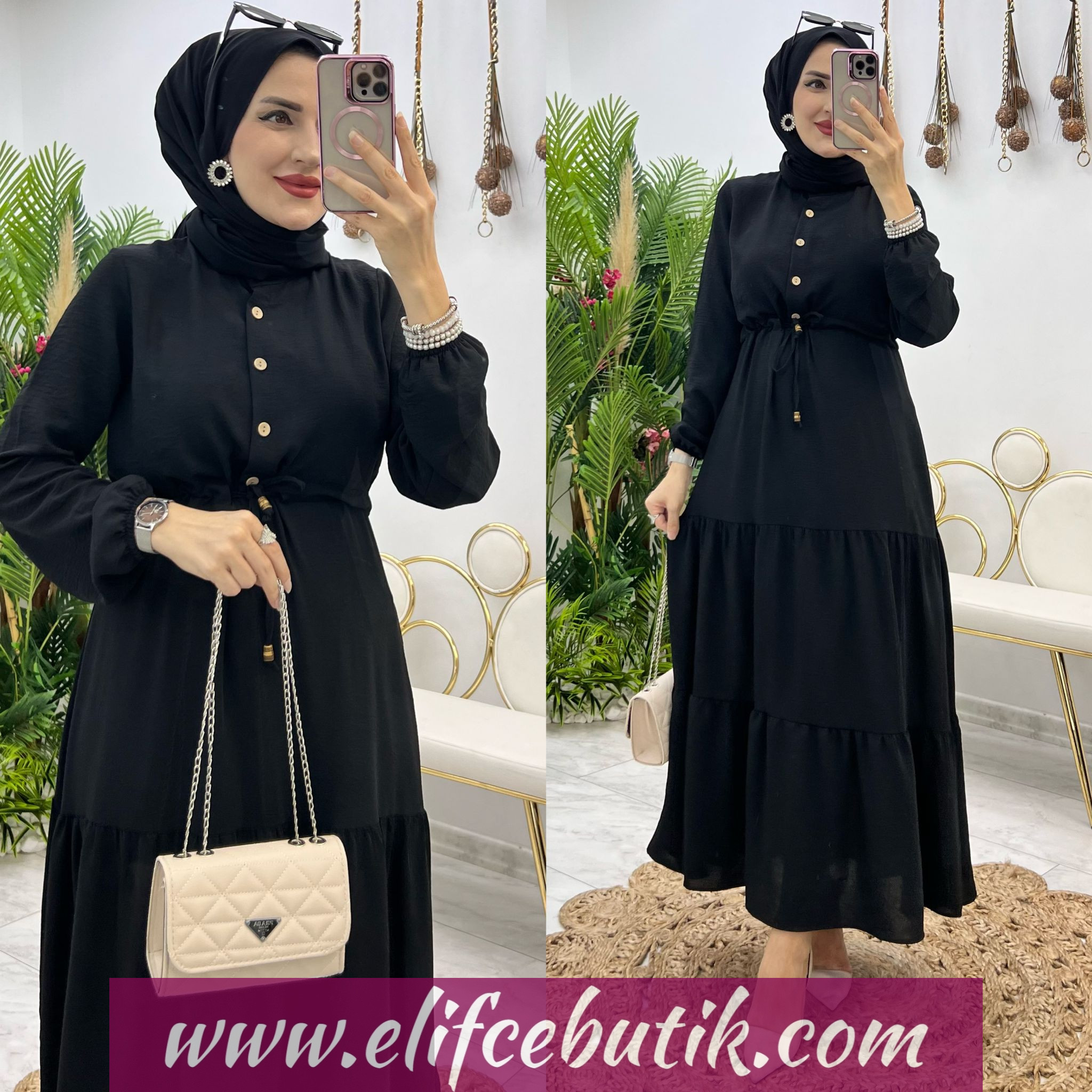 Ayrobin krep Ayşe elbise - Görsel 2
