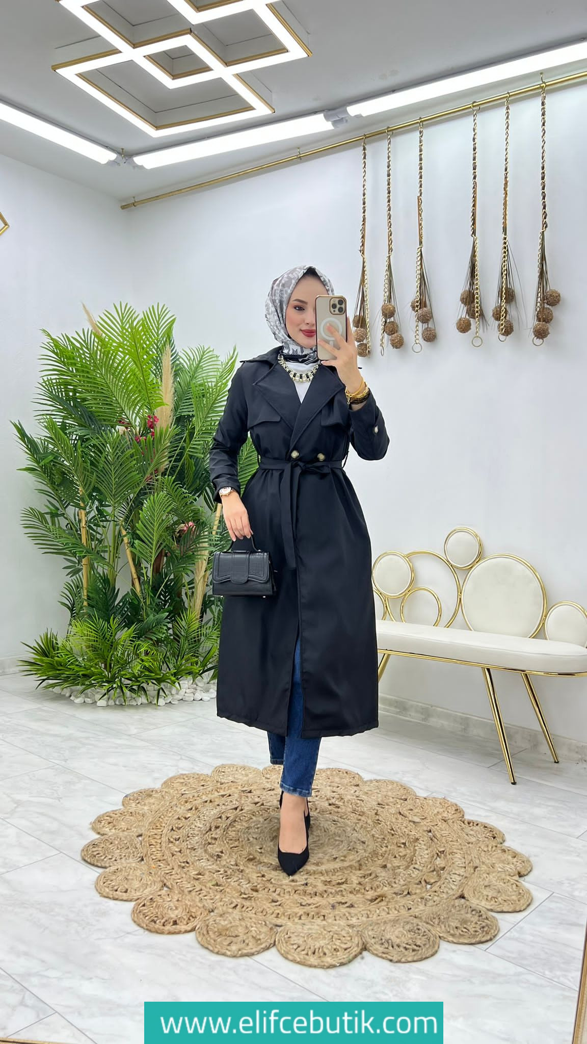 Bondit kumaş bade trench - Görsel 6