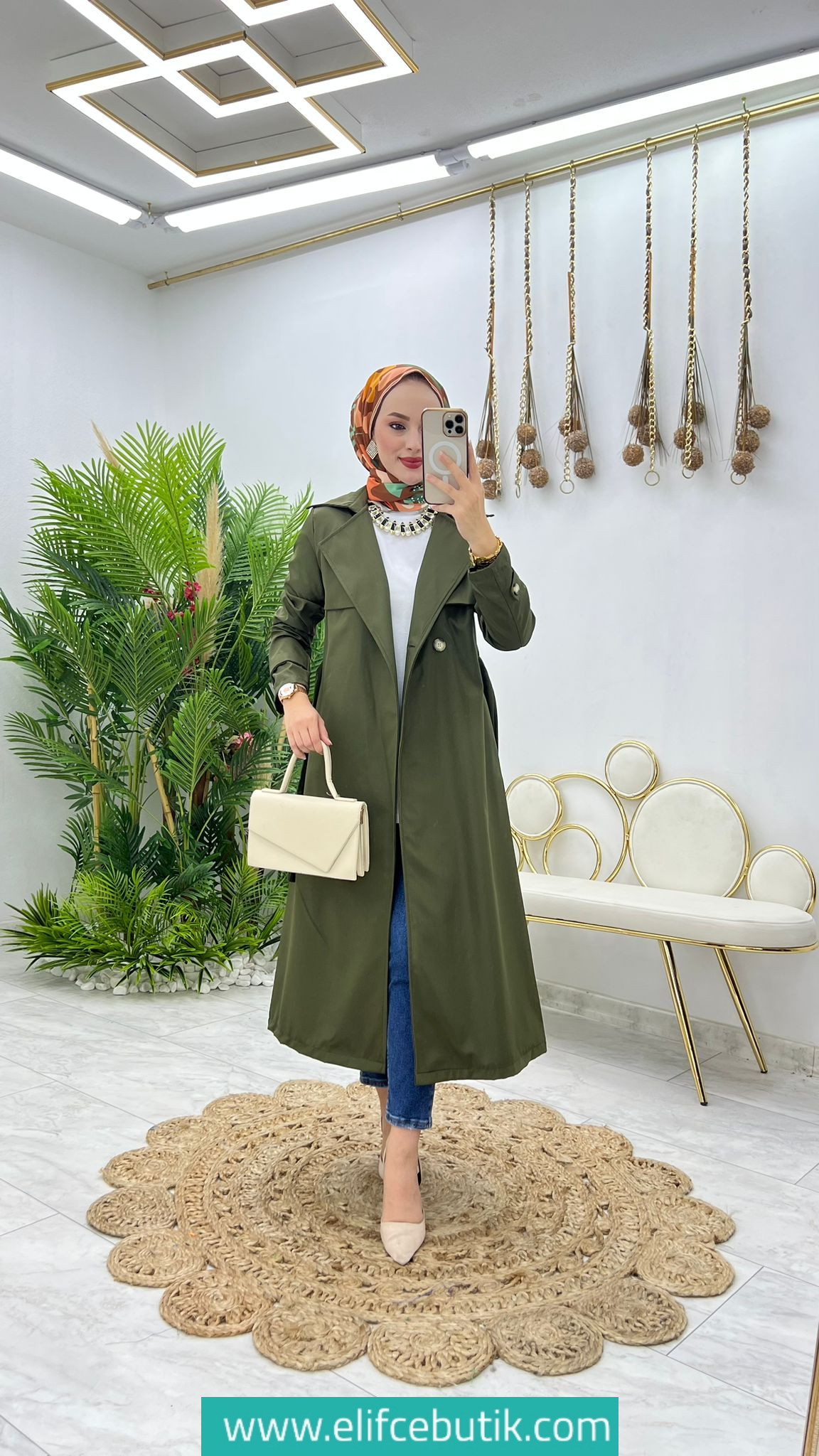 Bondit kumaş bade trench - Görsel 8
