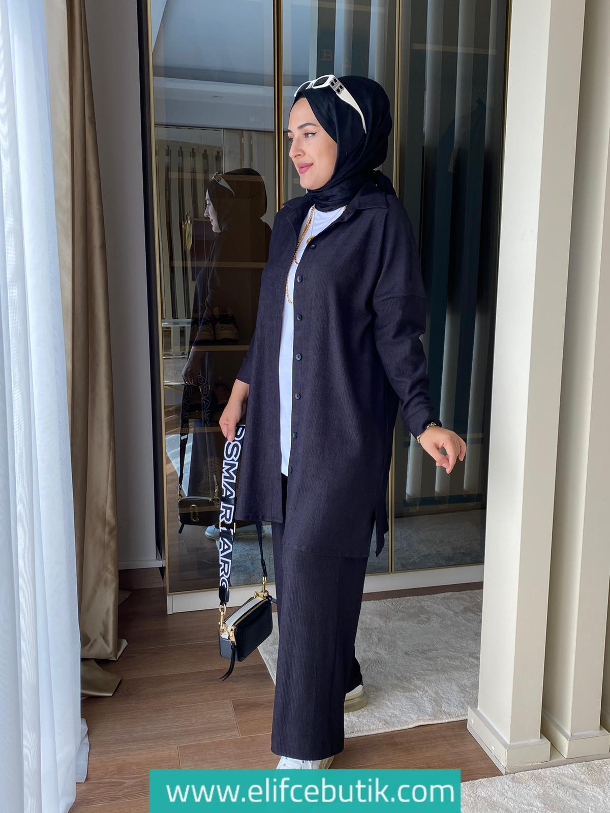 Burümcük kumaş tunik pantolon takım - Görsel 3