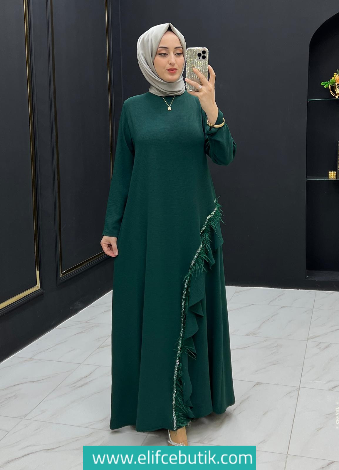 Ayrobin kumaş Bengü abiye - Görsel 10