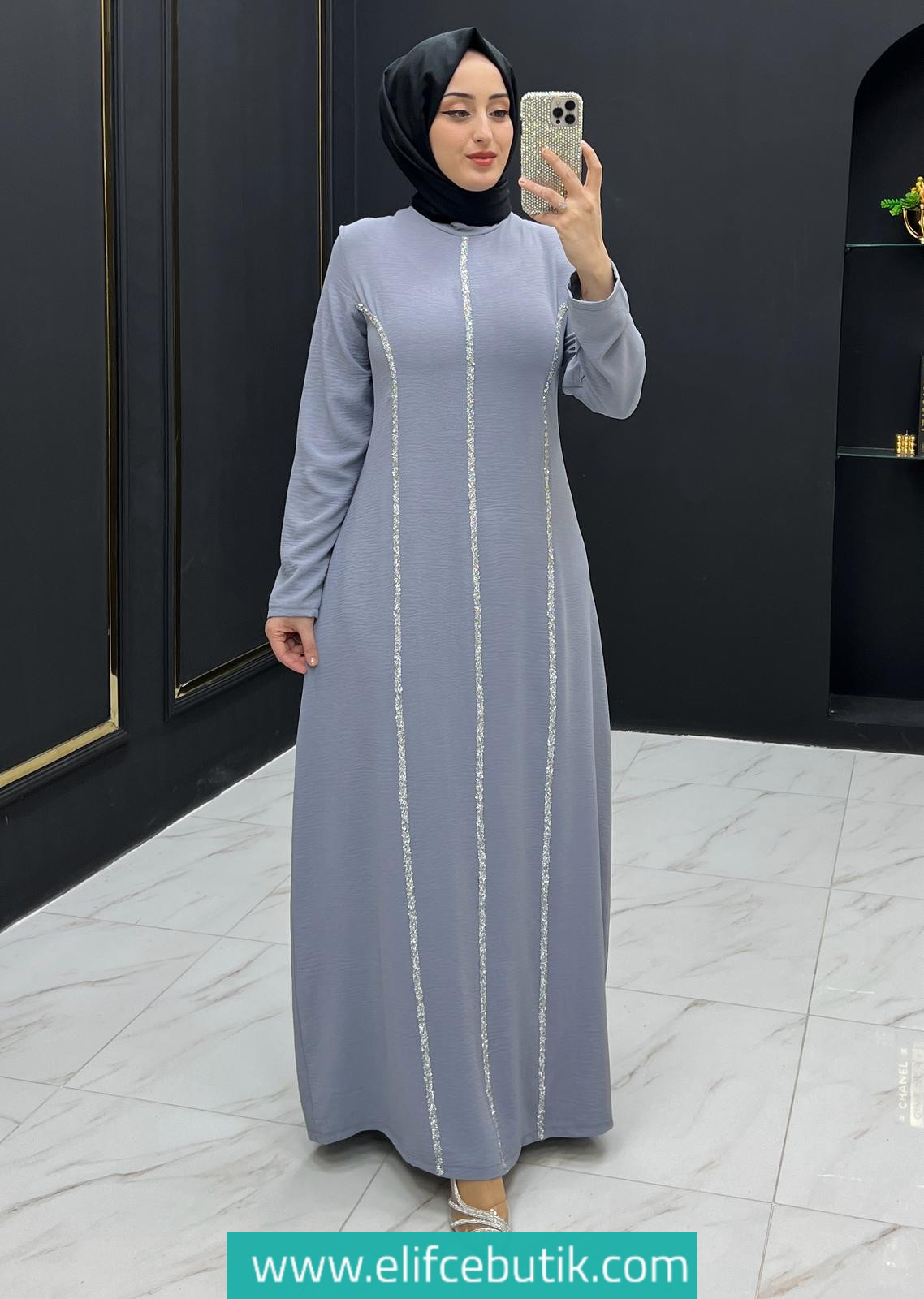 Ayrobin kumaş Miray abiye - Görsel 2