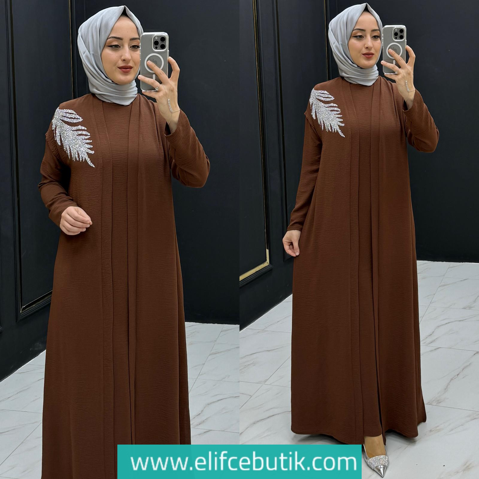 Ayrobin kumaş Ecrin elbise - Görsel 7
