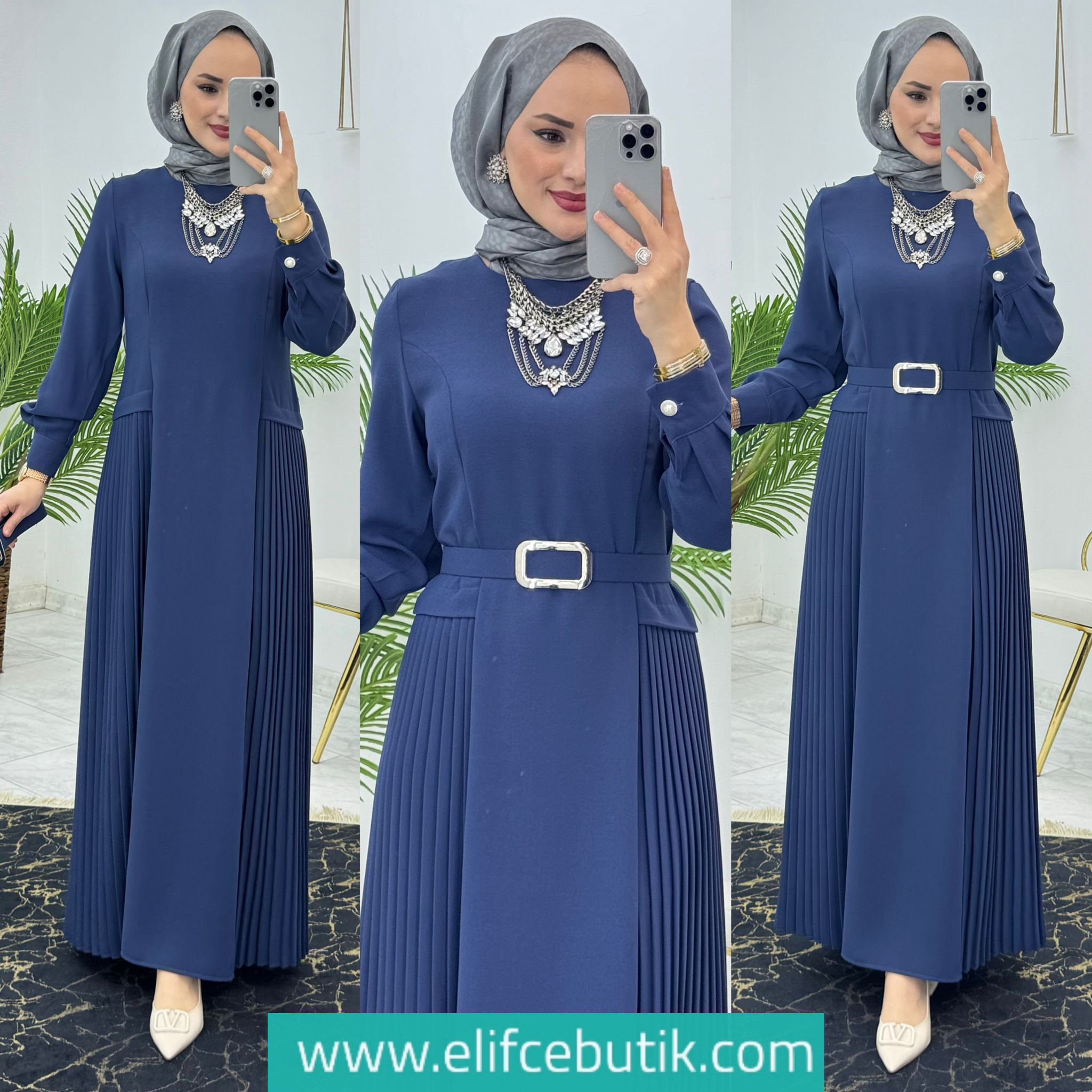 Dubai krep selena elbise - Görsel 8