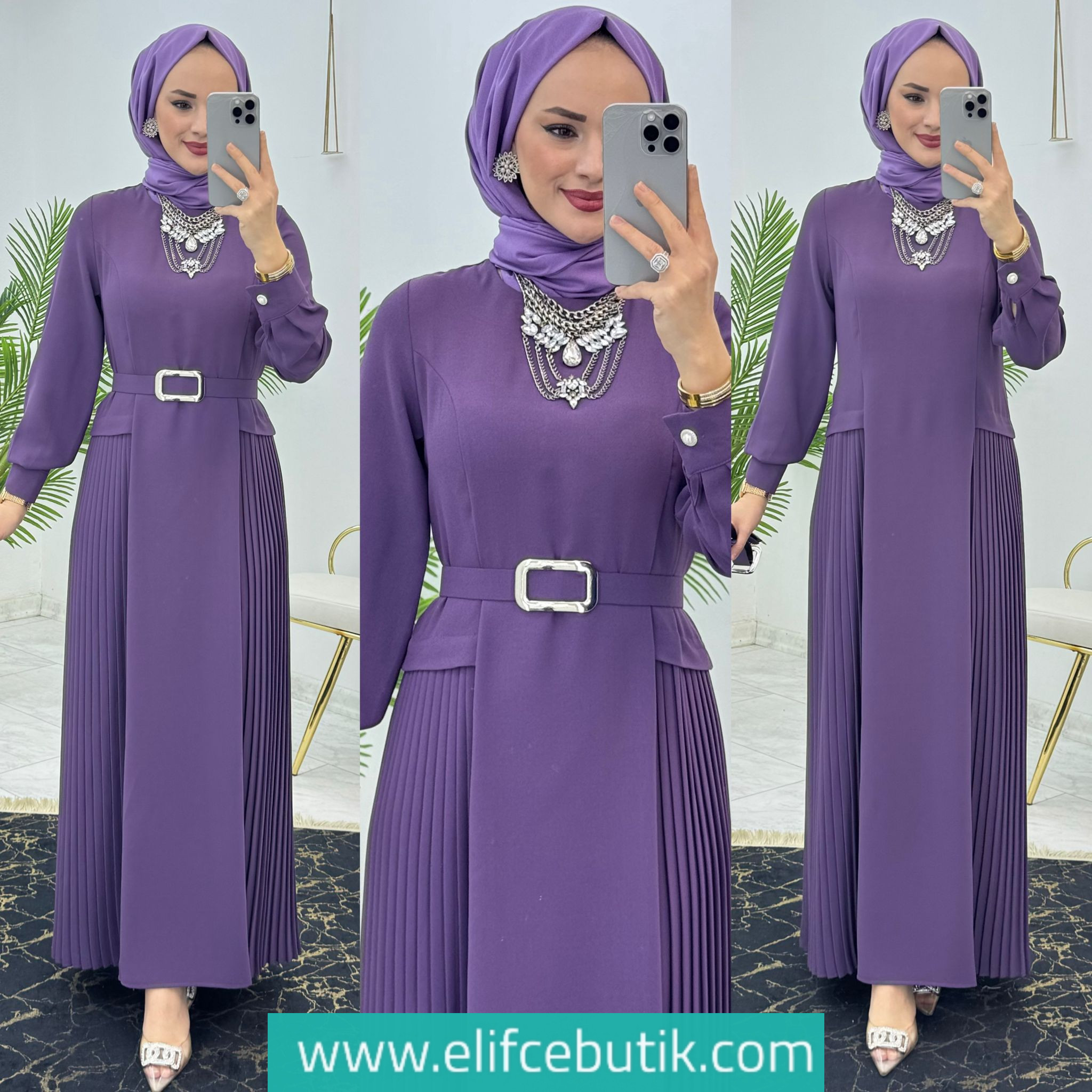 Dubai krep selena elbise