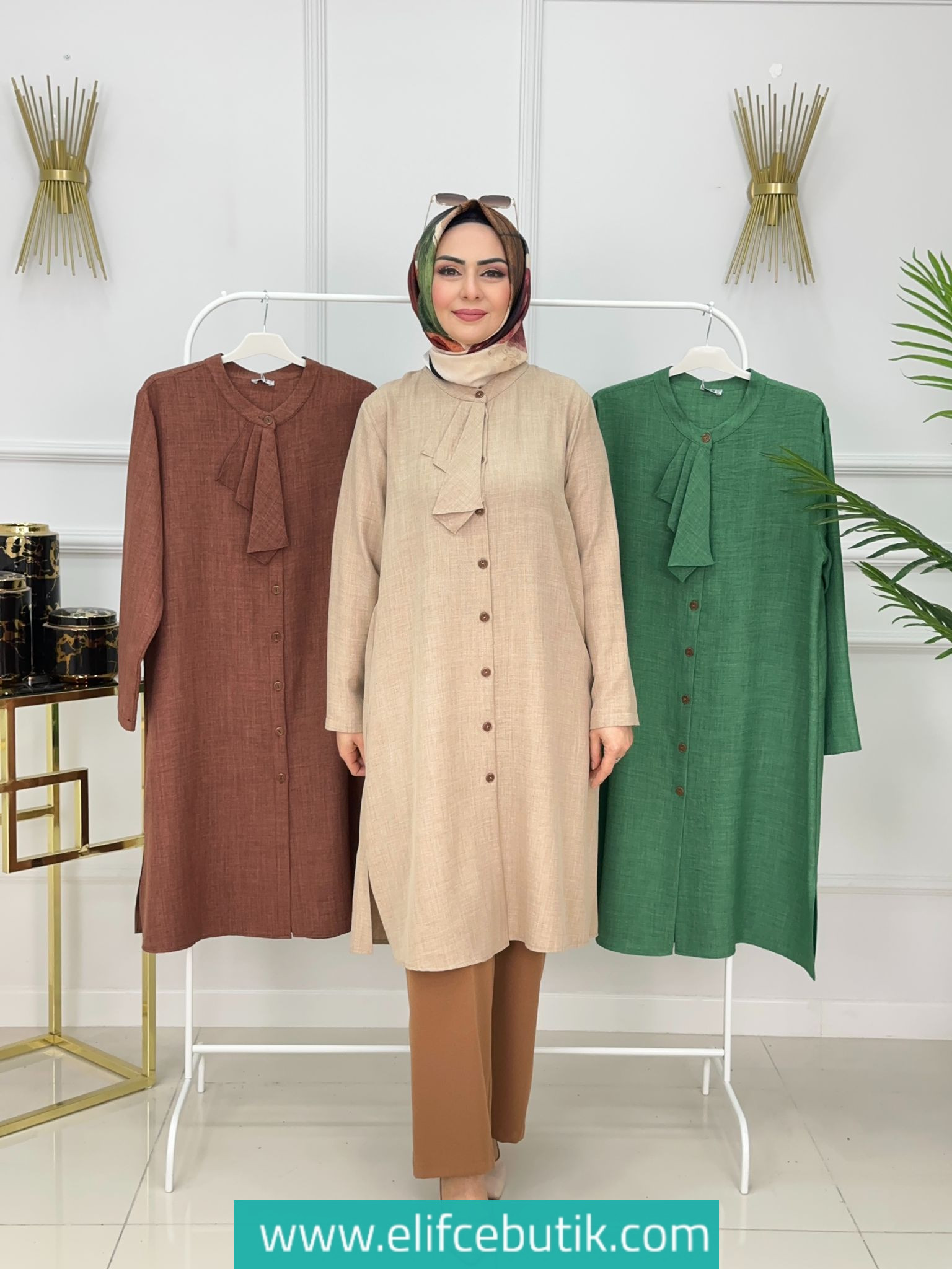 Keten ayrobin Tülin tunik - Görsel 6