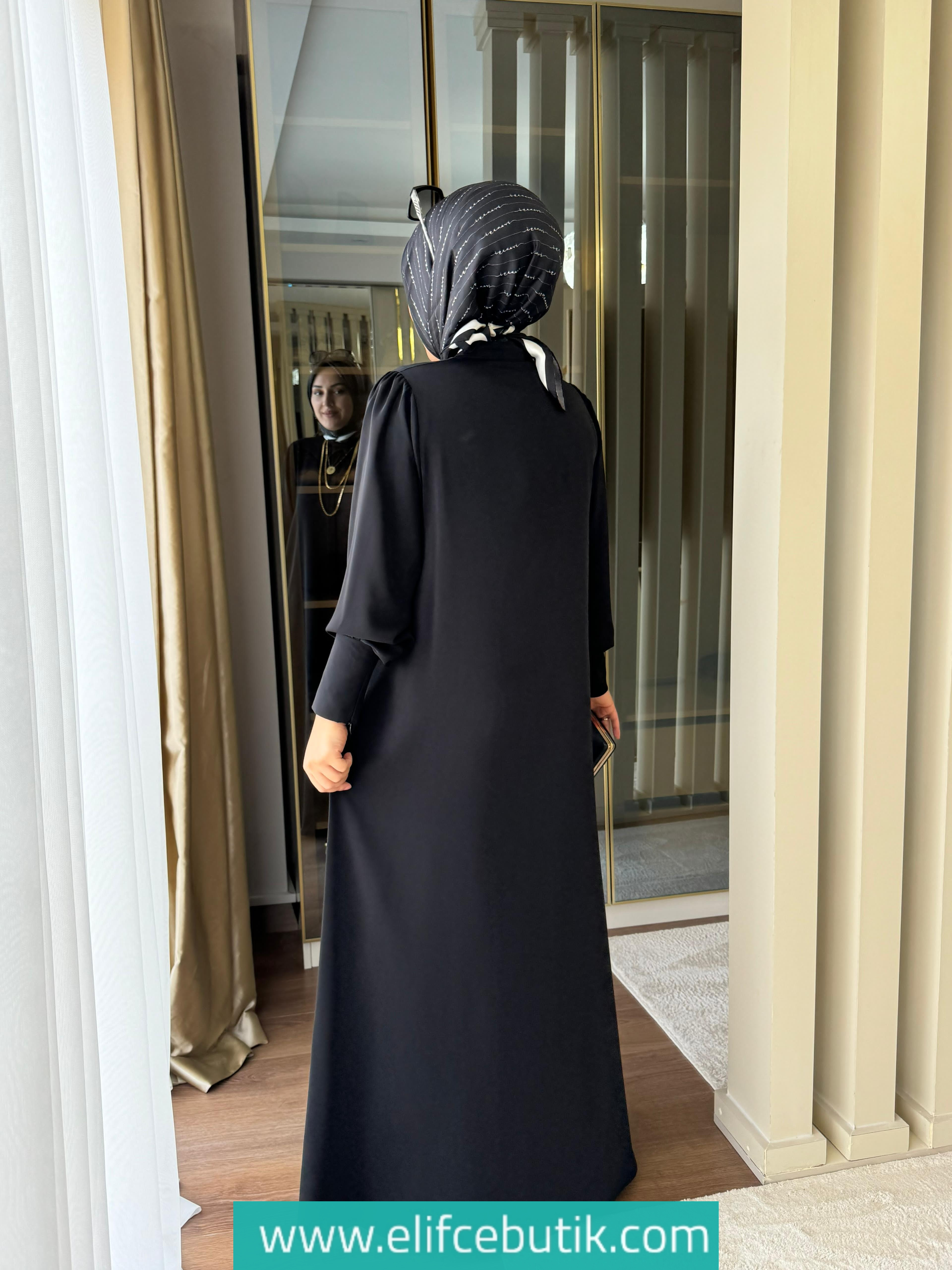 Dubai kumaş Ferace - Görsel 7