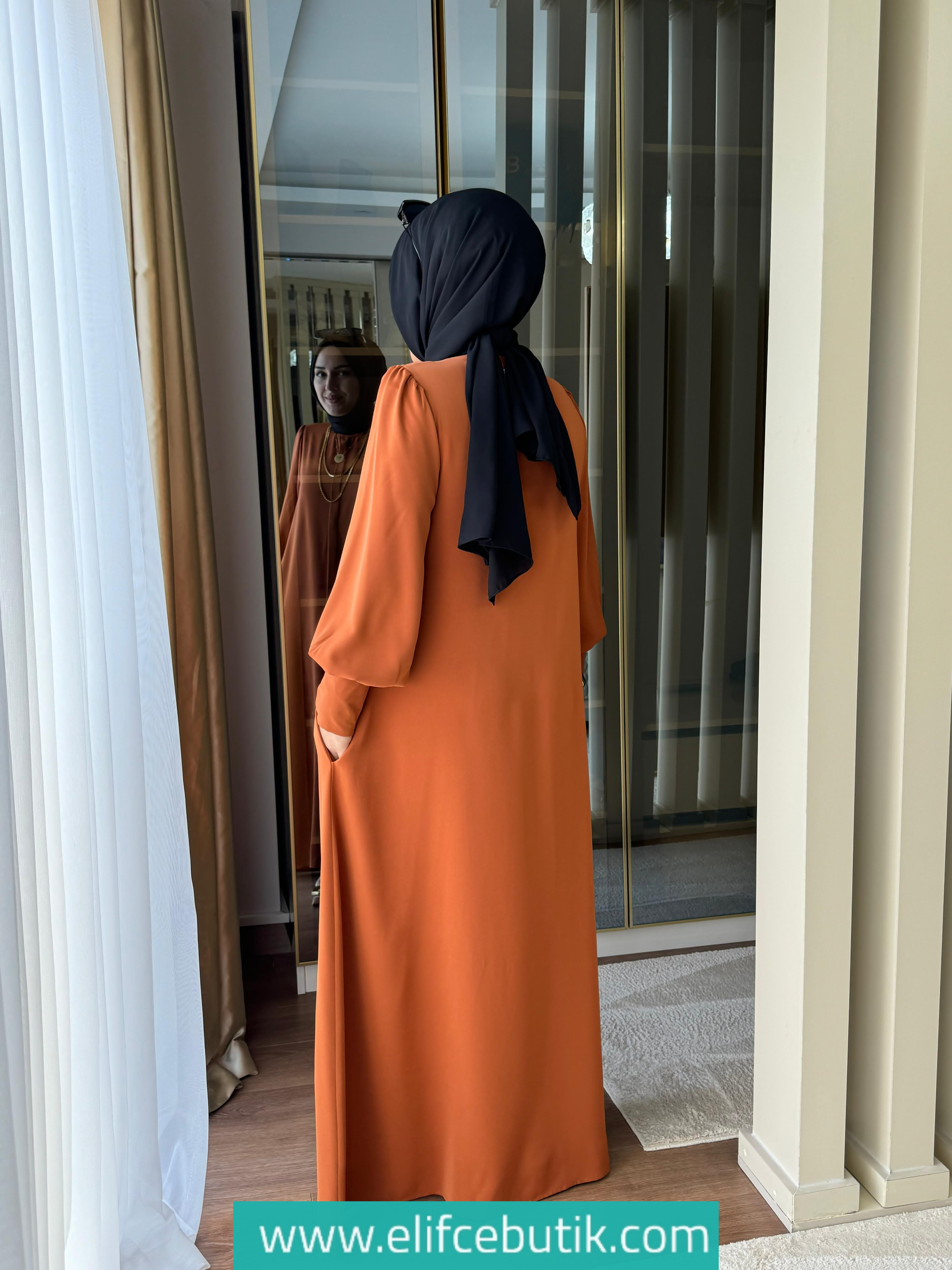 Dubai kumaş Ferace - Görsel 8