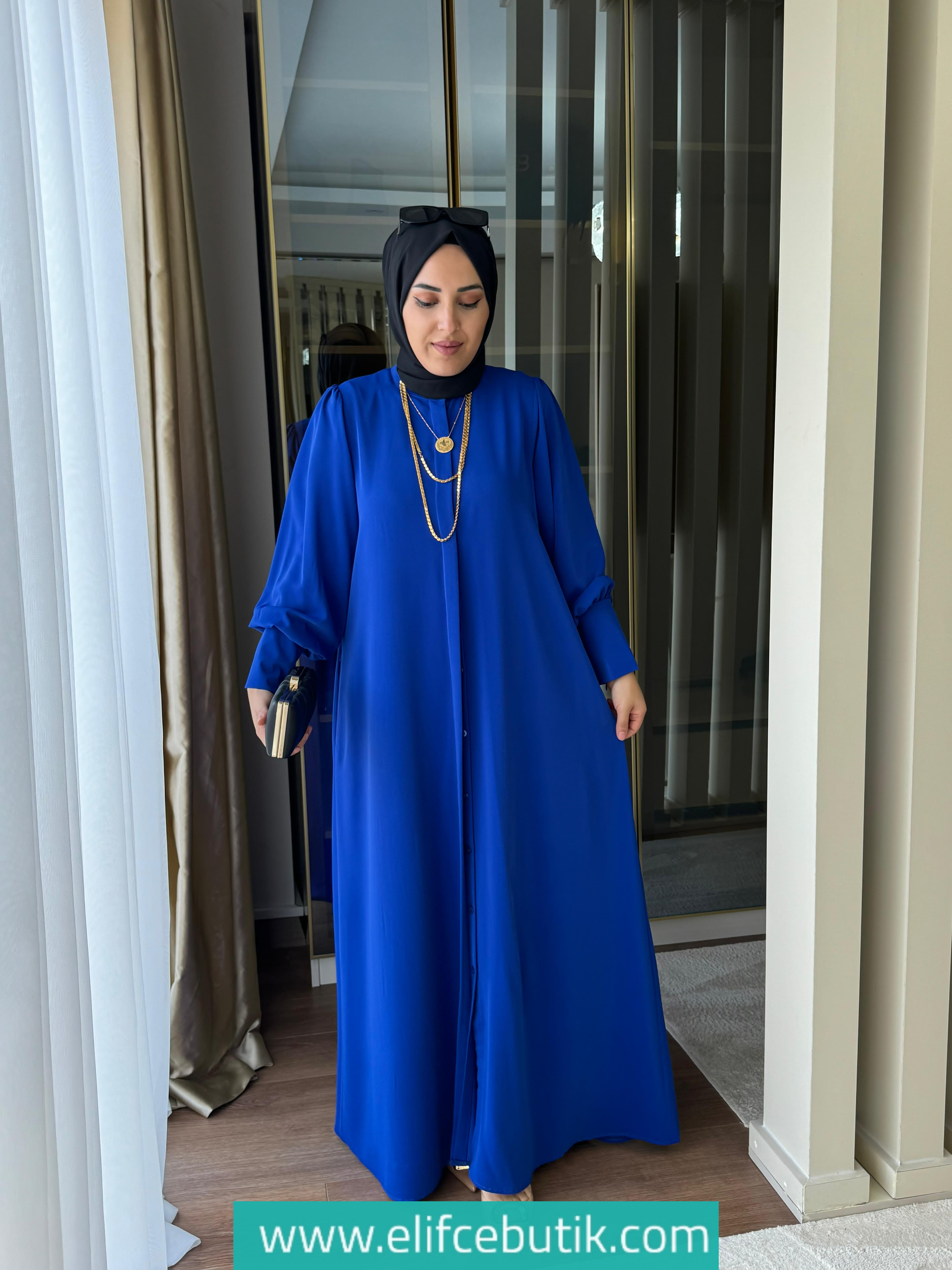 Dubai kumaş Ferace - Görsel 6