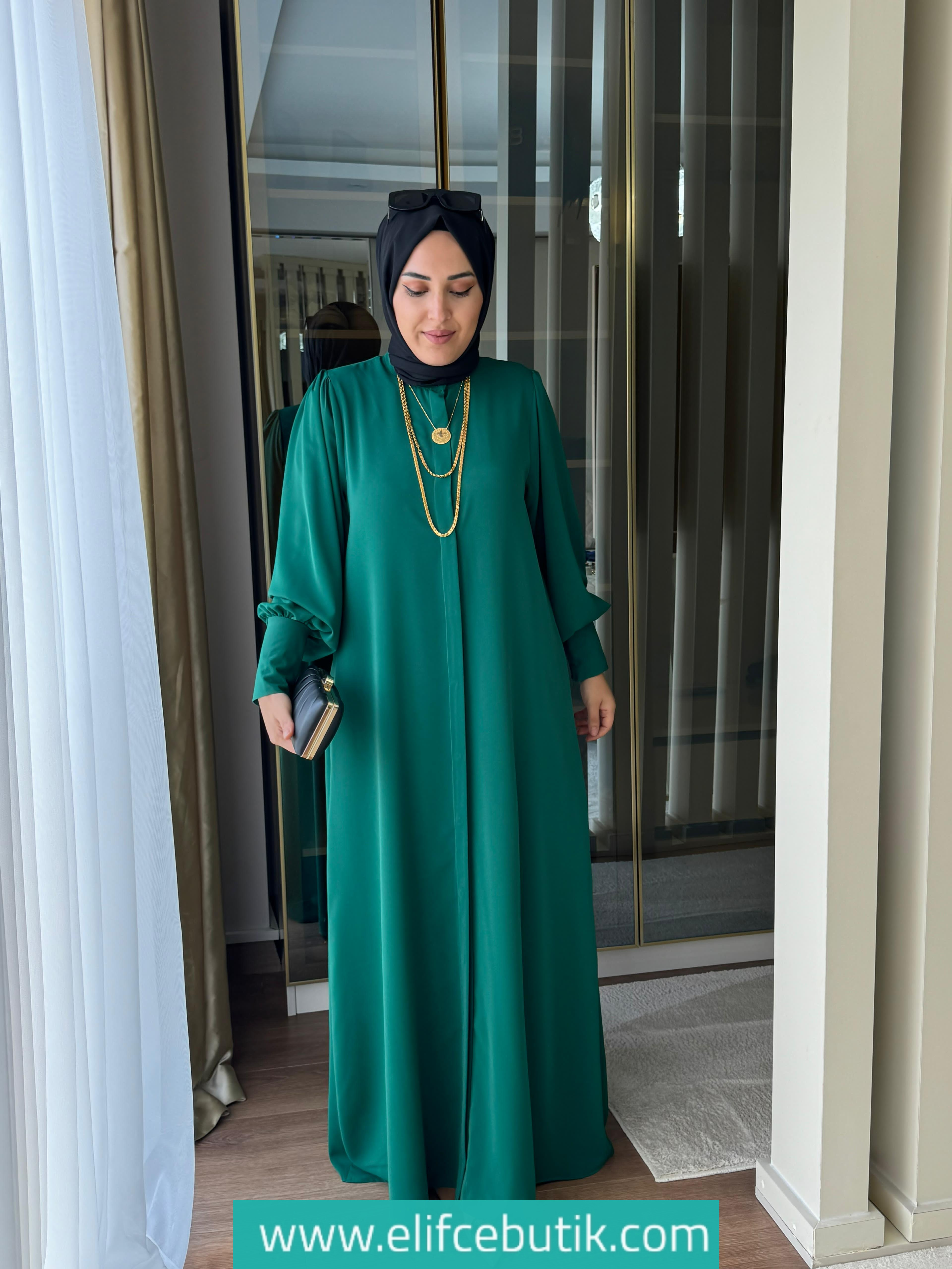 Dubai kumaş Ferace - Görsel 2