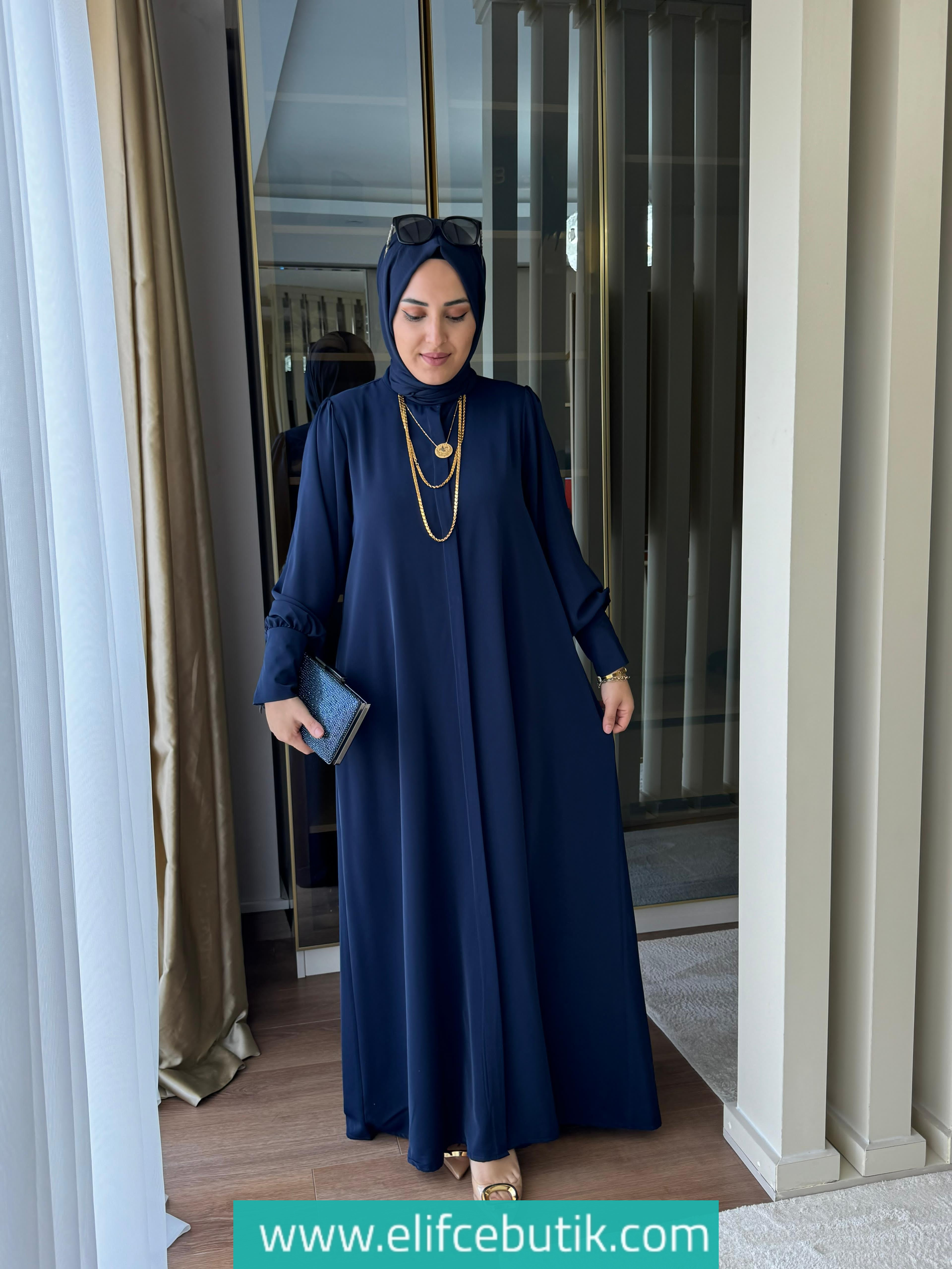 Dubai kumaş Ferace - Görsel 3