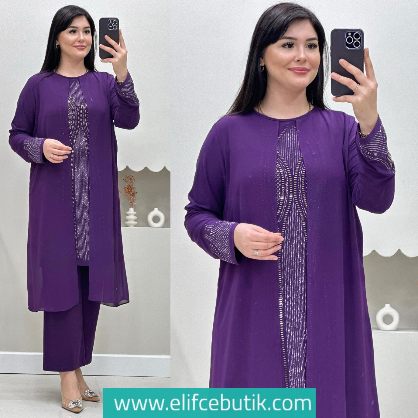 Şifon sandy kumaş suna takim - Görsel 5