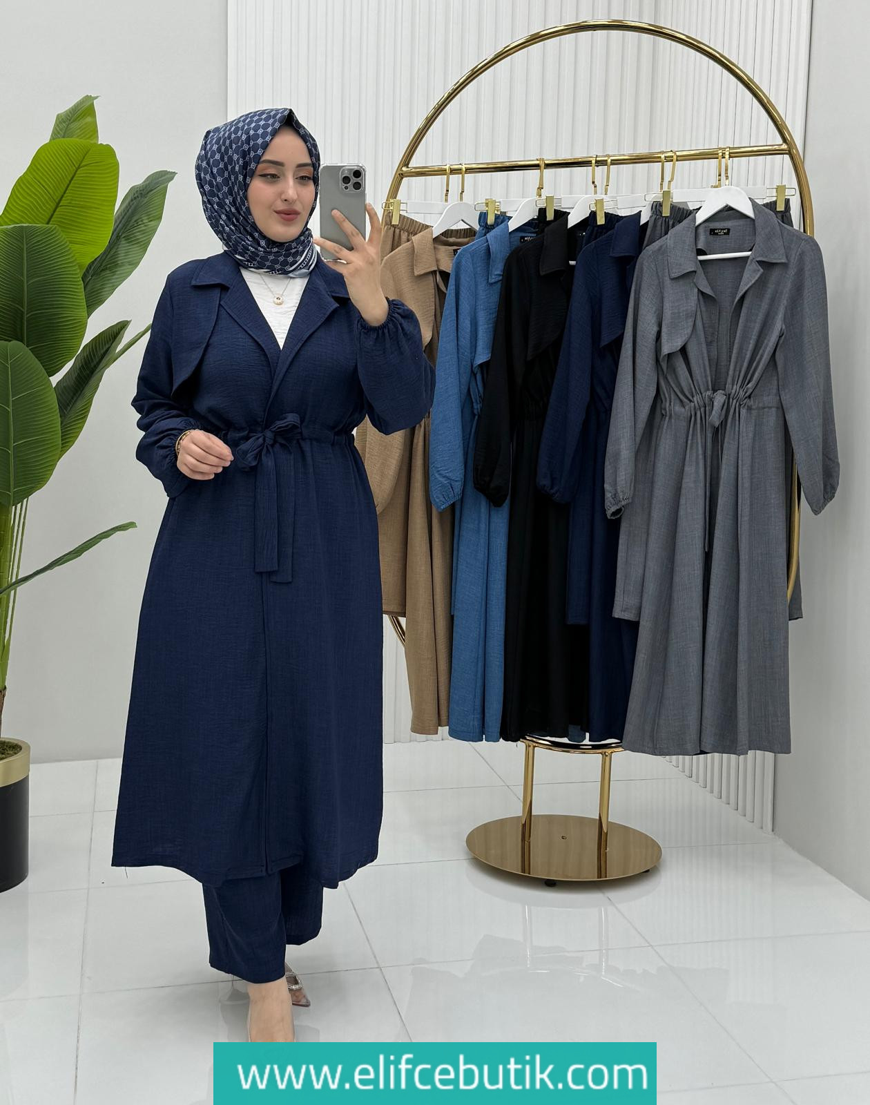 Keten kumaş Beyza takim - Görsel 3