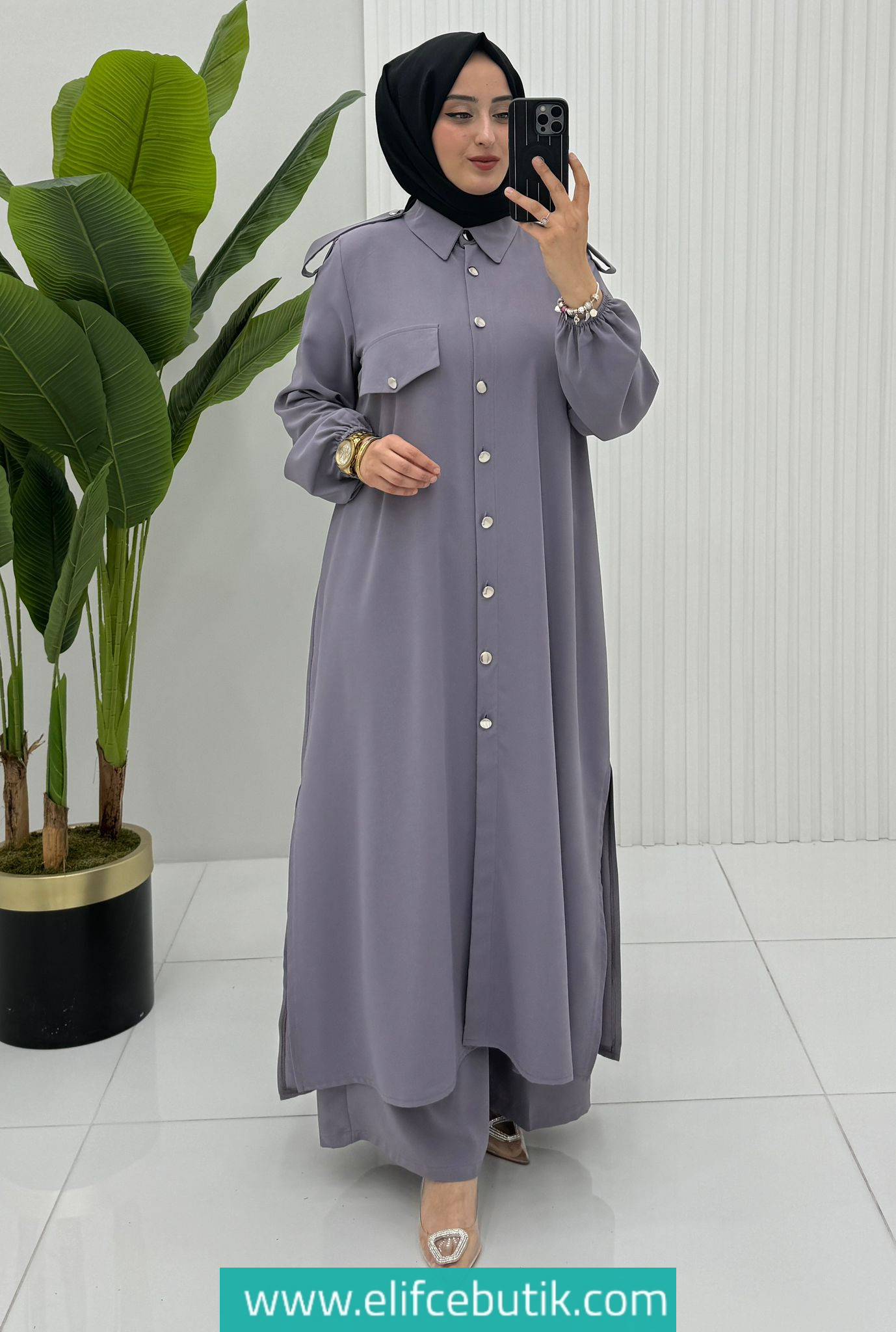 Linda krep Büşra takim - Görsel 8