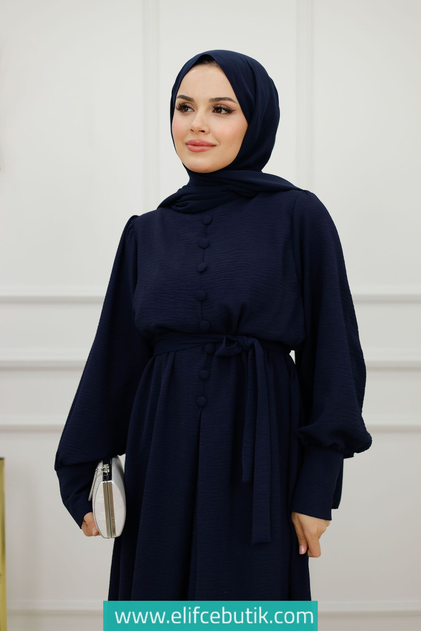 Ayrobin kumaş sıla elbise - Görsel 4