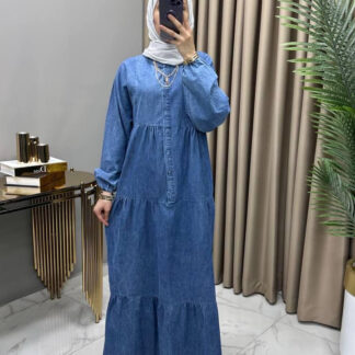 Tensel kot kumaş hare elbise