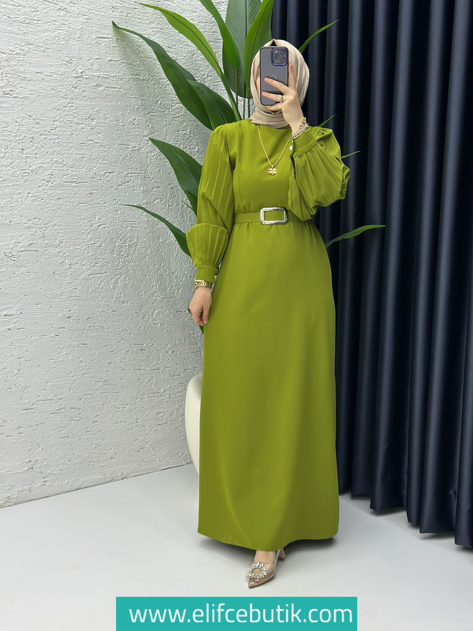 Dubai krep narin elbise - Görsel 10