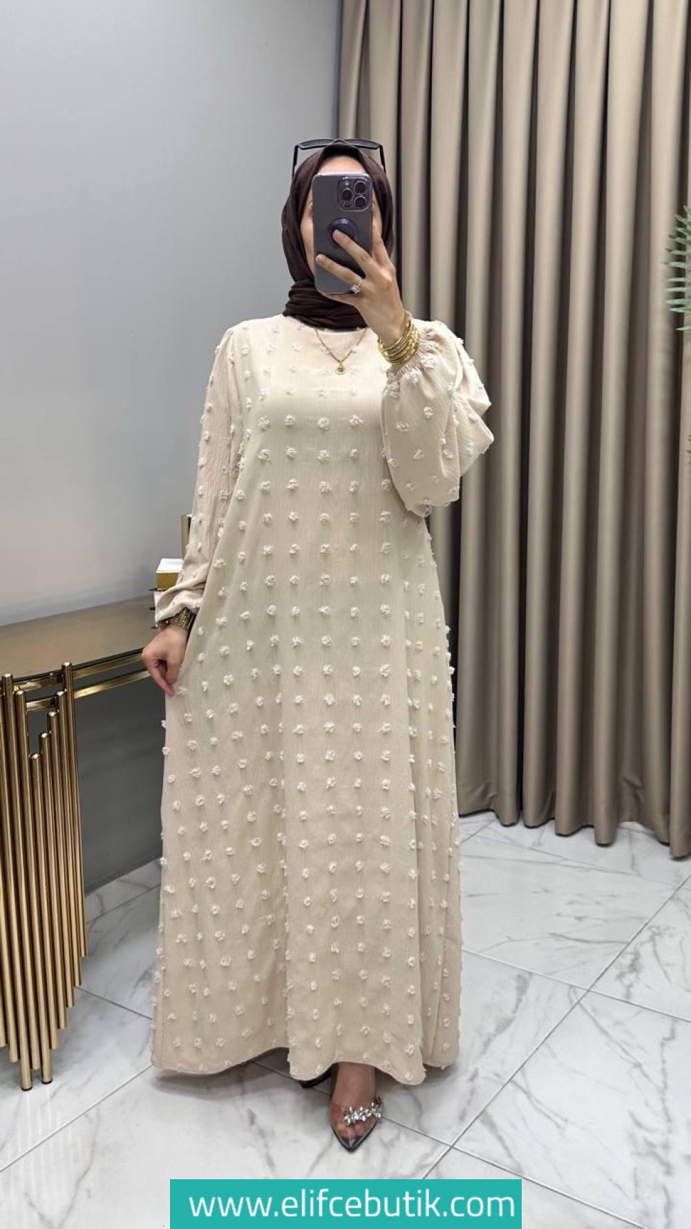Ayrobin kumaş gülru elbise - Görsel 3