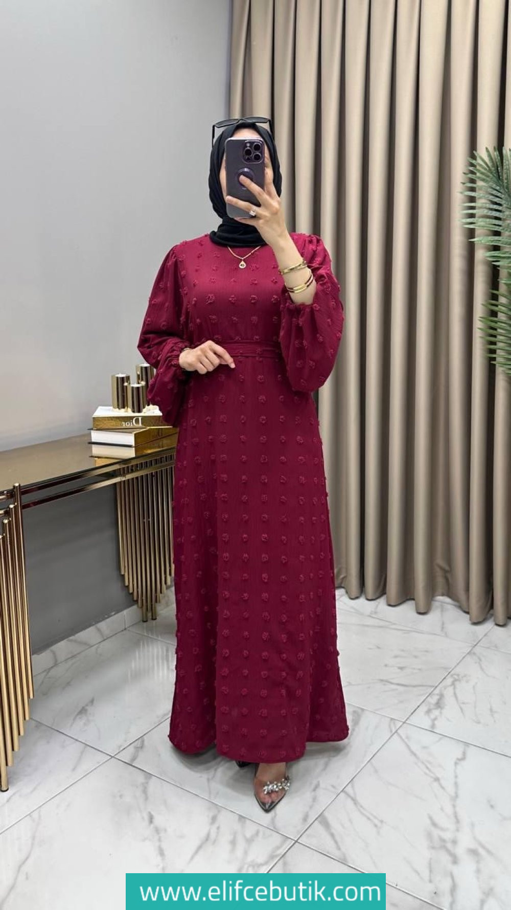 Ayrobin kumaş gülru elbise - Görsel 6