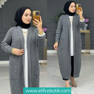 Hane uzun triko hırka