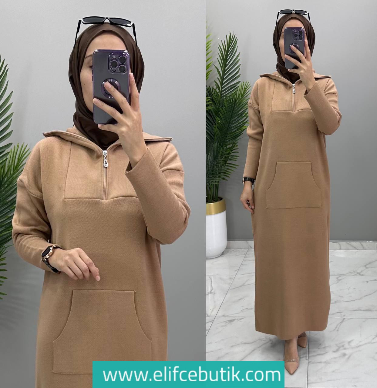 Triko kumaş Zehra elbise