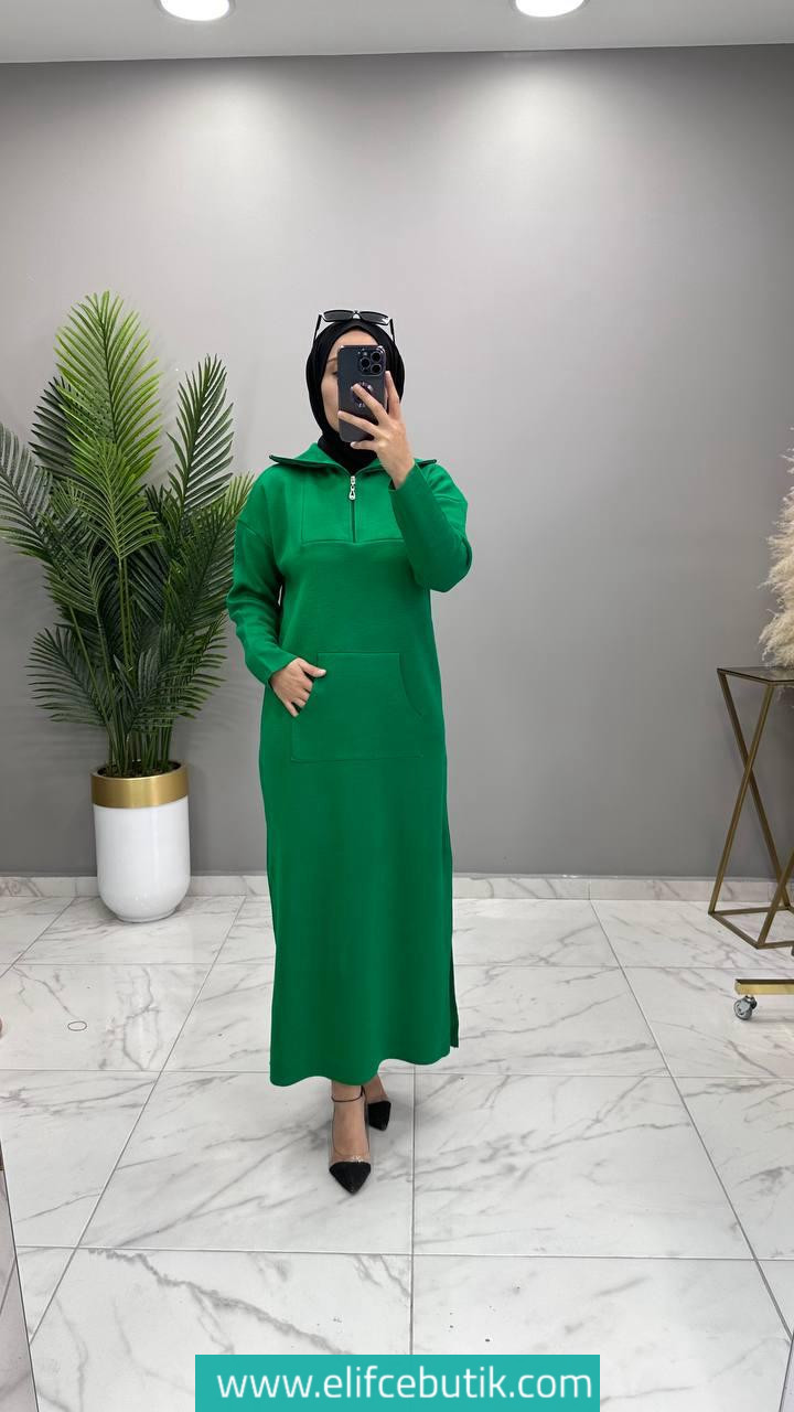 Triko kumaş Zehra elbise - Görsel 6