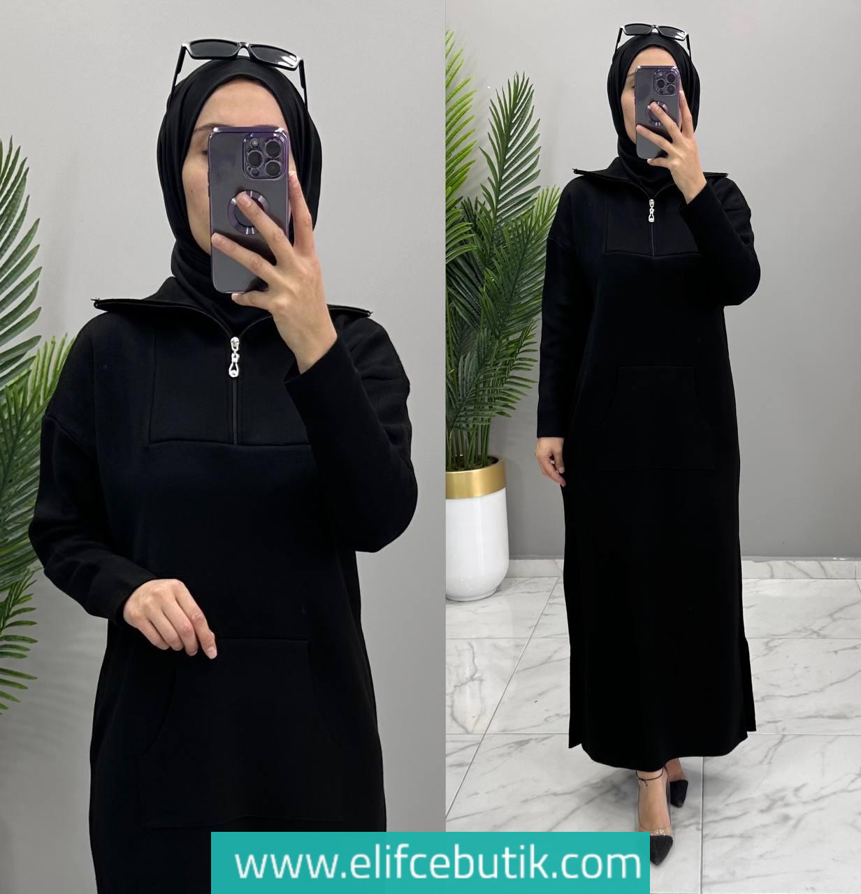 Triko kumaş Zehra elbise - Görsel 3