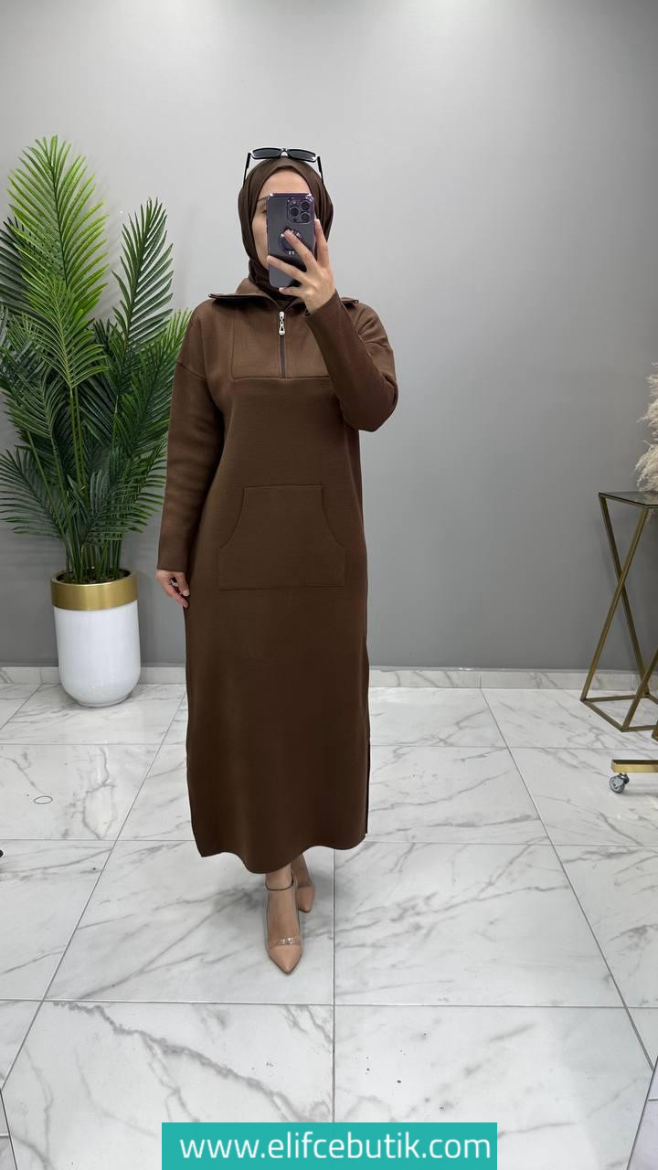 Triko kumaş Zehra elbise - Görsel 7