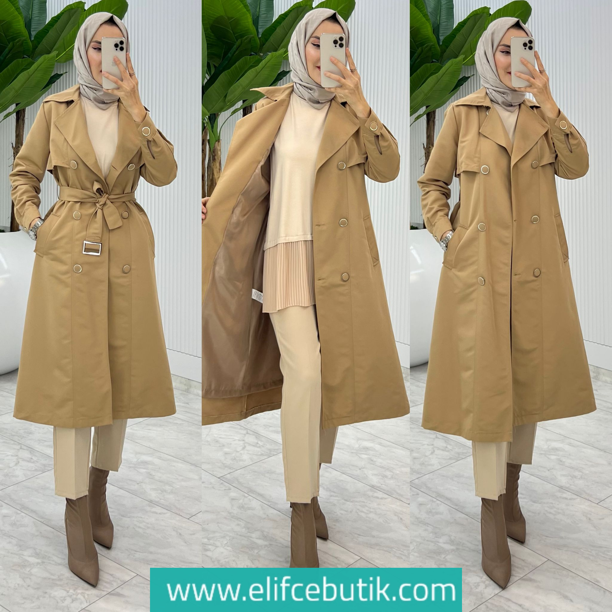 Astarlı eylem trençh - Görsel 4