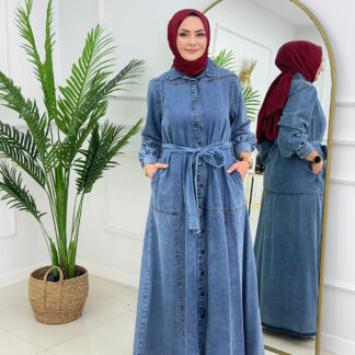 Denim berrak elbise