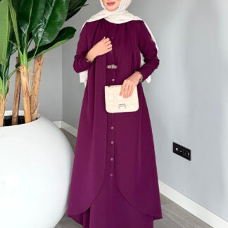 Kemerli pera ferace elbise