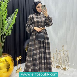 Dünya Kemerli Tensel Elbise