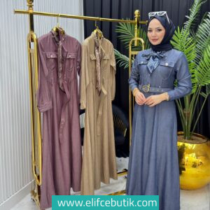 Pamuklu Fular elbise