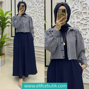 Çizgili Jile Ceket Takım