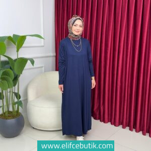 Basic Viskon Penye Elbise