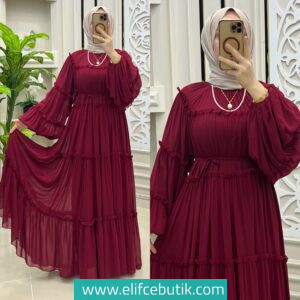 Şifon astarı ahenk elbise