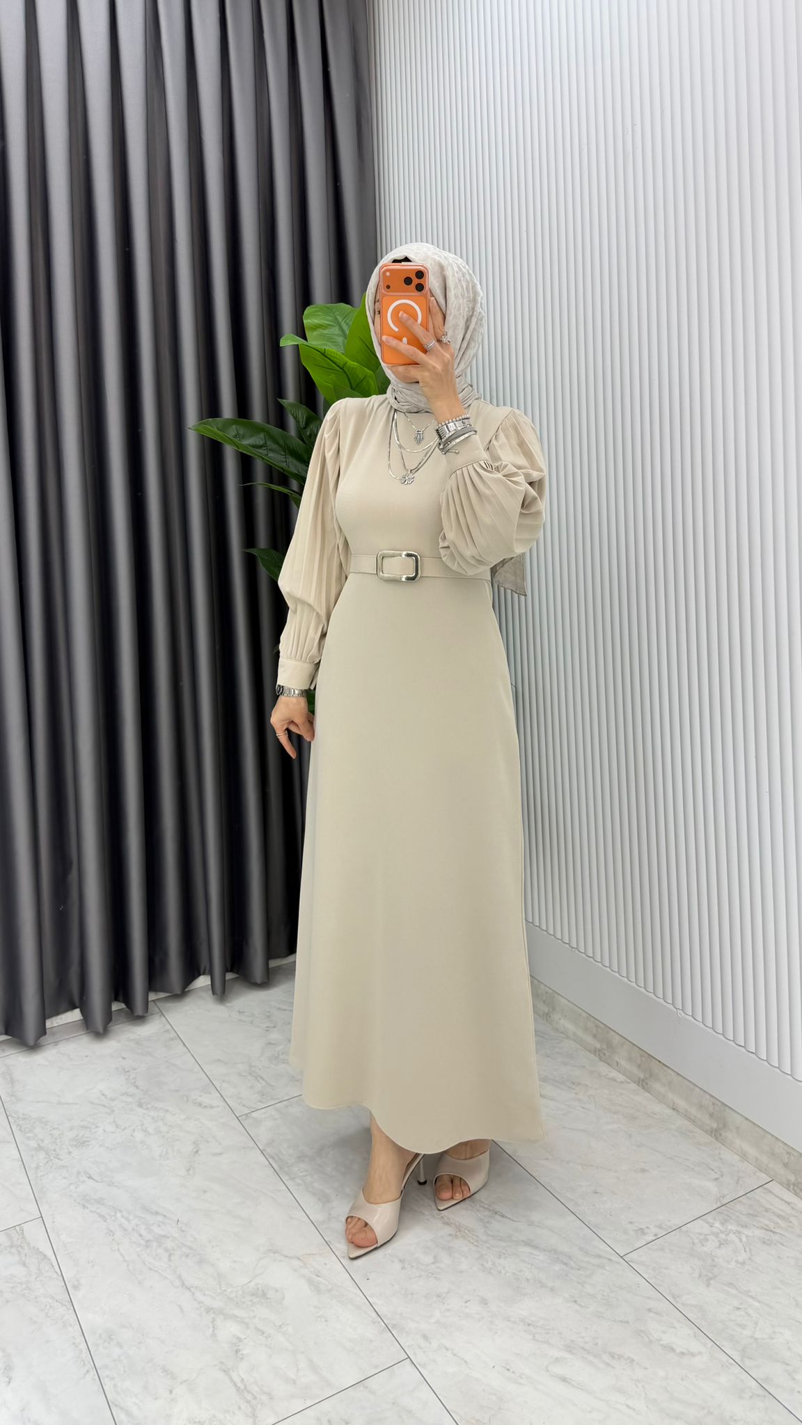Dubai Krep Nisa Elbise